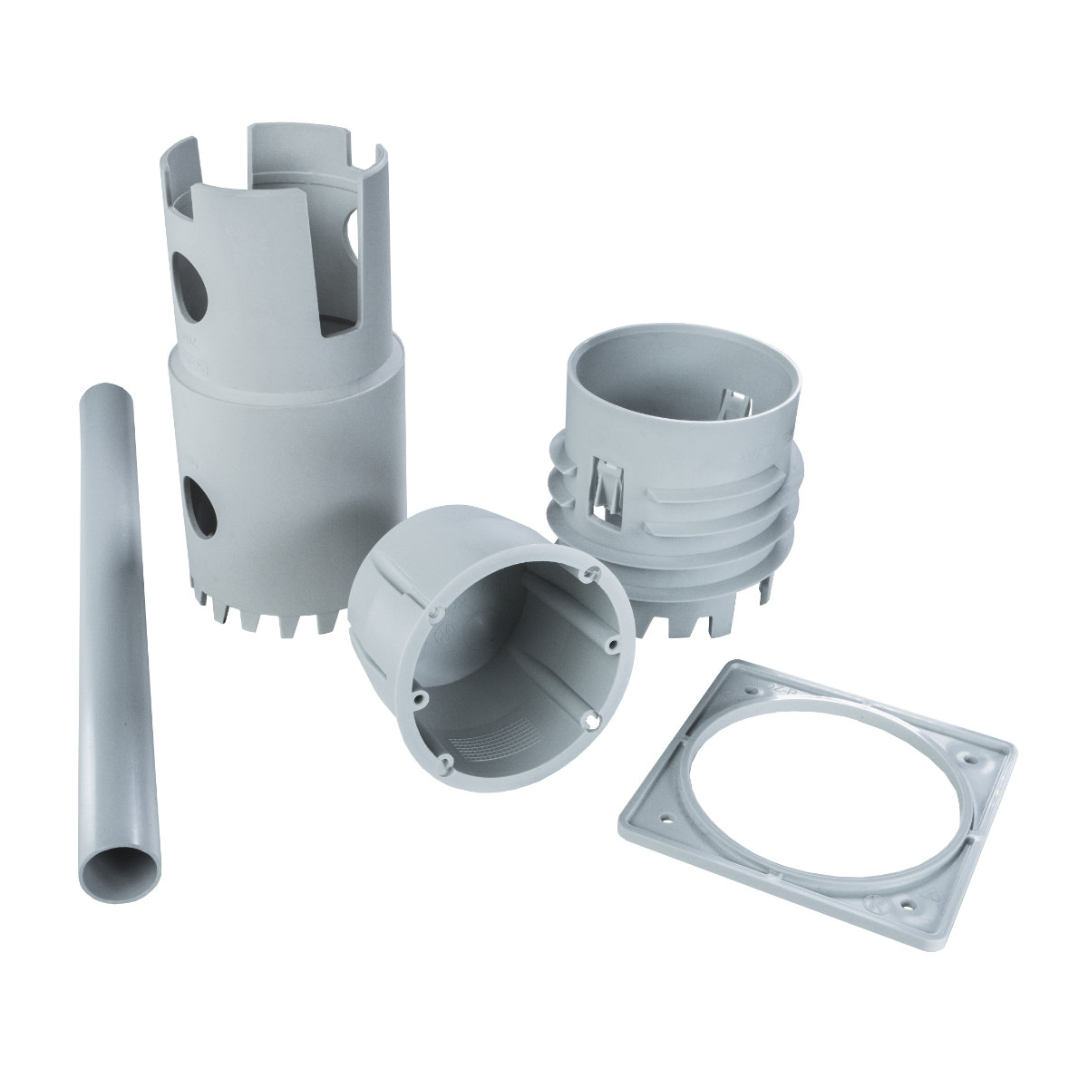 Комплект малой одиночной герметичной коробки для утепленного фасада со сверлом KEFZ 80/VDZ_KB