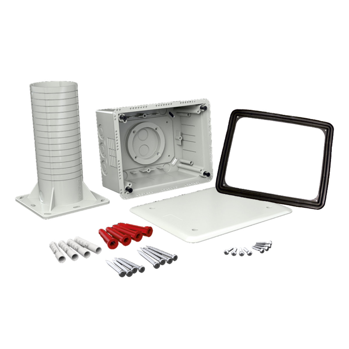 Коробка с тубусом и крышкой для утепленного фасада KUZ-VI_KB